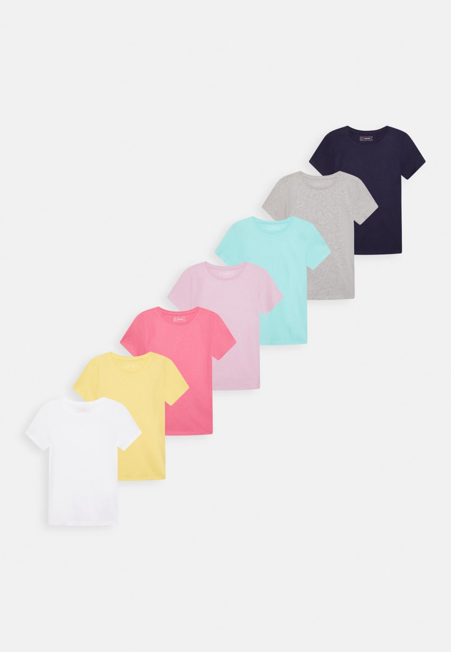 Friboo Girl Basic Tee7 Pack - Camiseta Básica - Multi Coloured /Dark Blue /Grey 3 Friboo Girl Basic Tee7 Pack - Camiseta Básica - Multi Coloured /Dark Blue /Grey